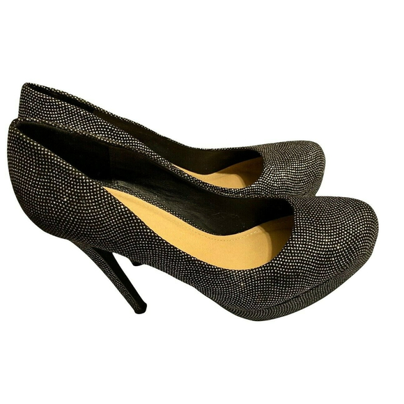 Charlotte Russe Black Glimmer Heels Sz 9 Womens Party Platform 4.5” Heels - Picture 2 of 9